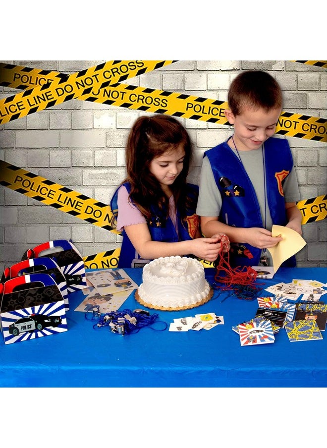 Police Themed Party Supplies - 16 Pc Police Party Favors - Kids Police Hats & Costume Vests - Policeman Dress Up For Police Birthday