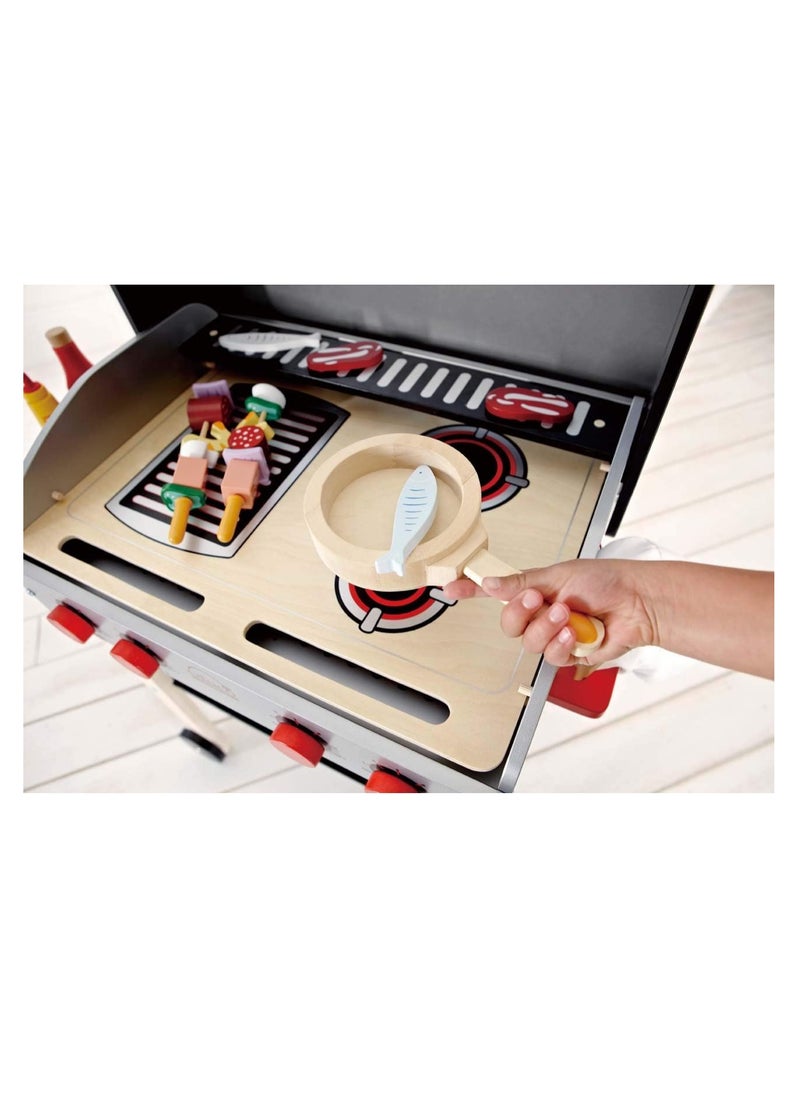 Hape Gourmet Grill Wooden Play Kitchen & Food Accessories