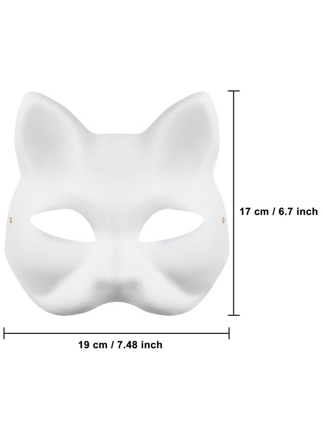 36 Pcs Cat Masks Therian Masks White Paper Masks Diy Blank Cat Masks Unpainted Role Play Costumes For Masquerade Halloween Cosplay Party