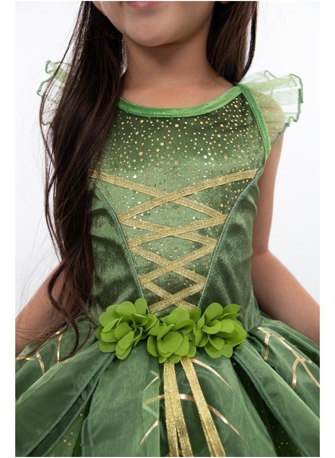 Pixie Tinkerbell Princess Dress Up Costume - Machine Washable Child Pretend Play Dress With No Glitter (Small 1-3 Years)