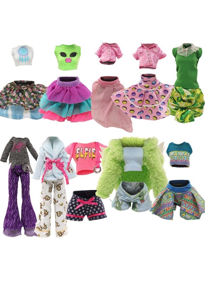 10 Sets Doll Clothes For 11 Inch Monster Girl Doll Fashion Outfits Casual Tops Pants