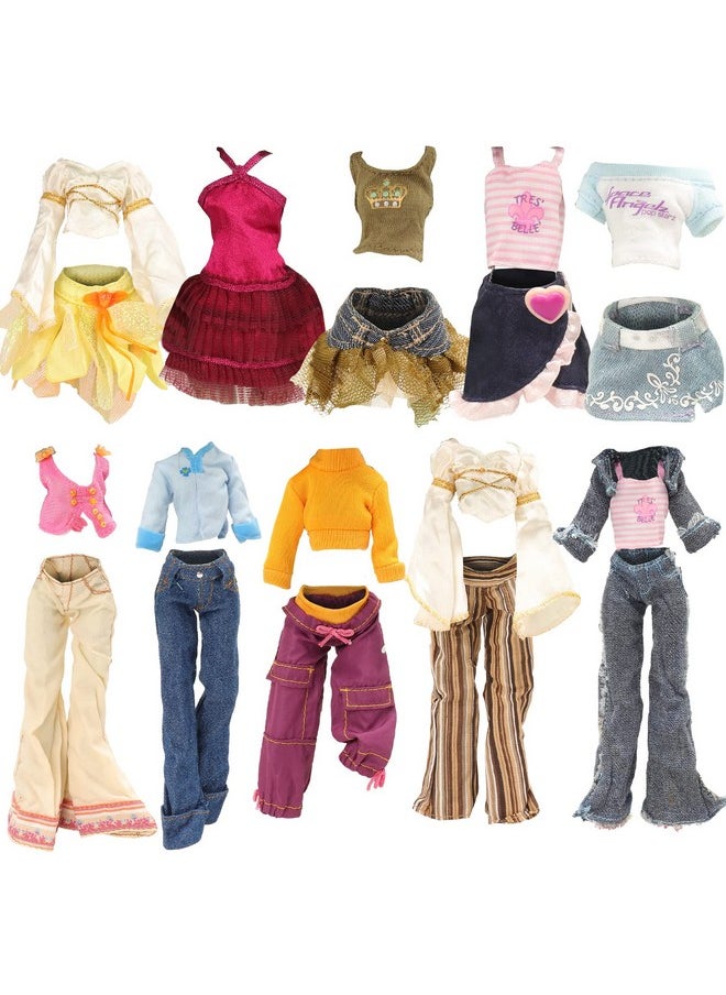 10 Sets Doll Clothes For 11 Inch Monster Girl Doll Fashion Outfits Casual Tops Pants