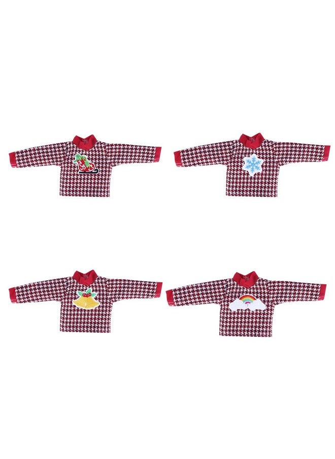 Santa Clothing Christmas Accessories For Elf Doll (Sweater Set - 1 Sweater + 8 Attachable Decals)