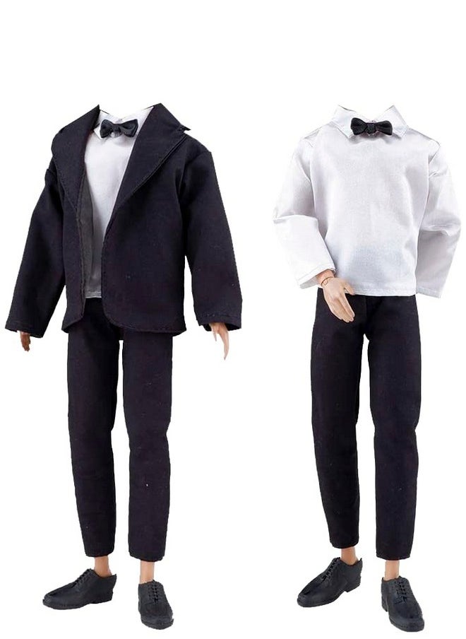 10-Item Fantastic Pack = 5 Sets Fashion Casual Wear Clothes Outfit +5 Pairs Shoes For Boy Doll Random Style (Casual Wear Clothes + Black Suit + Swimwear)