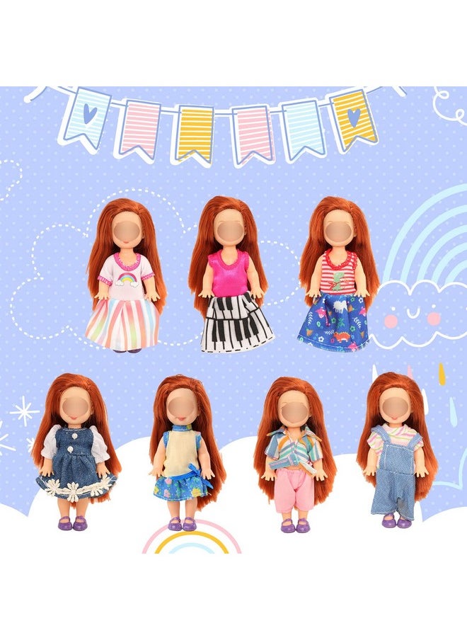 6Pcs 4 Inch Doll Clothes Fashion Dresses Outfit For 4 Inch Doll 5 Inch Doll