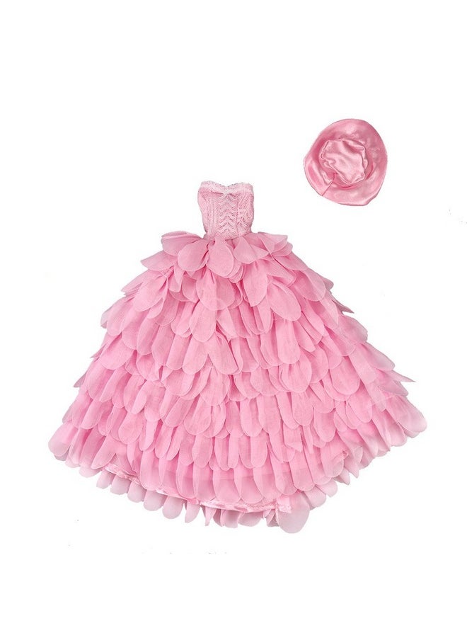 Princess Evening Party Clothes Wears Dress With Hat Outfit Set For 11.5 Inch Doll