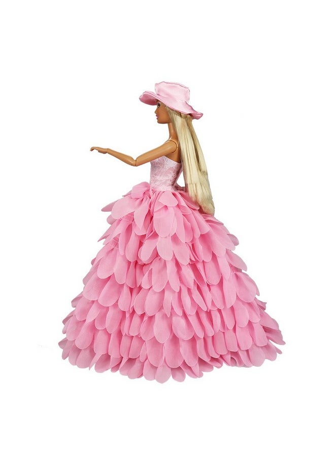 Princess Evening Party Clothes Wears Dress With Hat Outfit Set For 11.5 Inch Doll