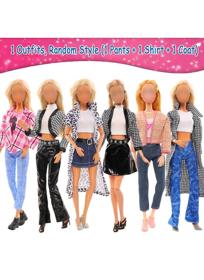 Lot 36 Items 3 Fashion Dresses 3 Casual Tops And Pants Outfits 6 Pcs Mini Dresses With 1 Bags 10 Shoes, 13 Accessories For 11.5 Inch Girl Doll Birthday Xmas