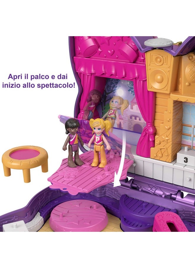 Compact Playset, Sparkle Stage Bow With 2 Micro Dolls & Accessories, Travel Toys With Surprise Reveals