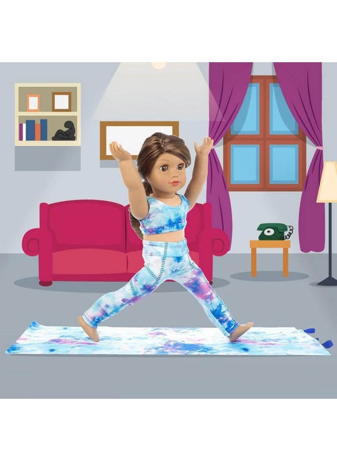 3 Items 18 Inch Doll Clothes Yoga Pilates Sports Clothes Gymnastics Yoga Exercise Outfit Sets Includes Vest Suit, Yoga Mat And Towel