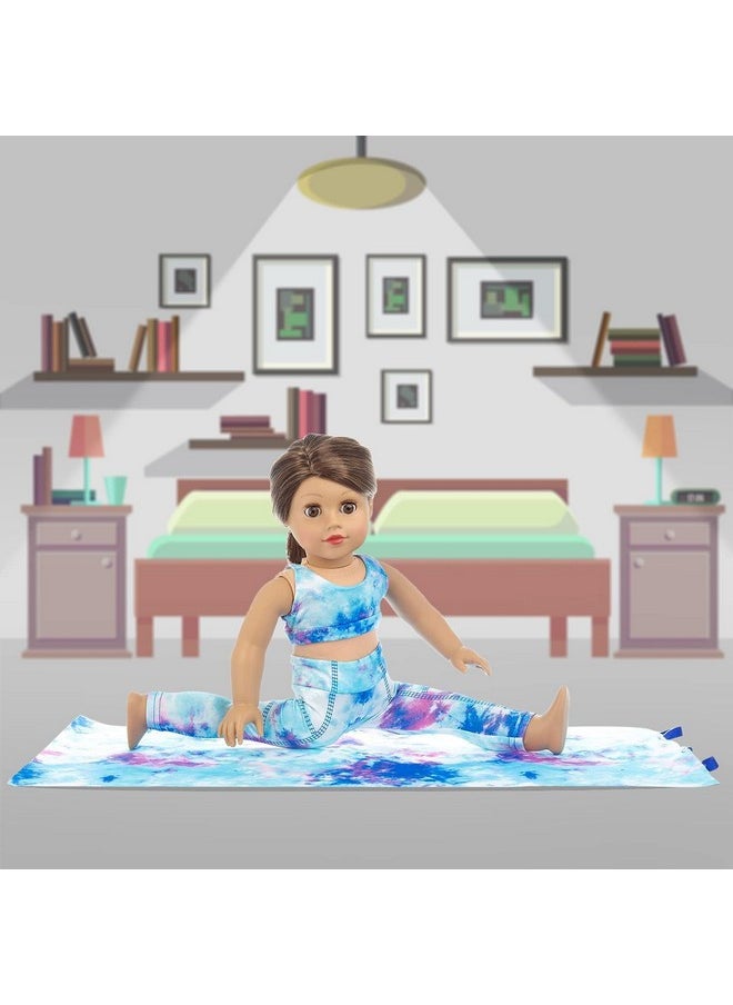 3 Items 18 Inch Doll Clothes Yoga Pilates Sports Clothes Gymnastics Yoga Exercise Outfit Sets Includes Vest Suit, Yoga Mat And Towel