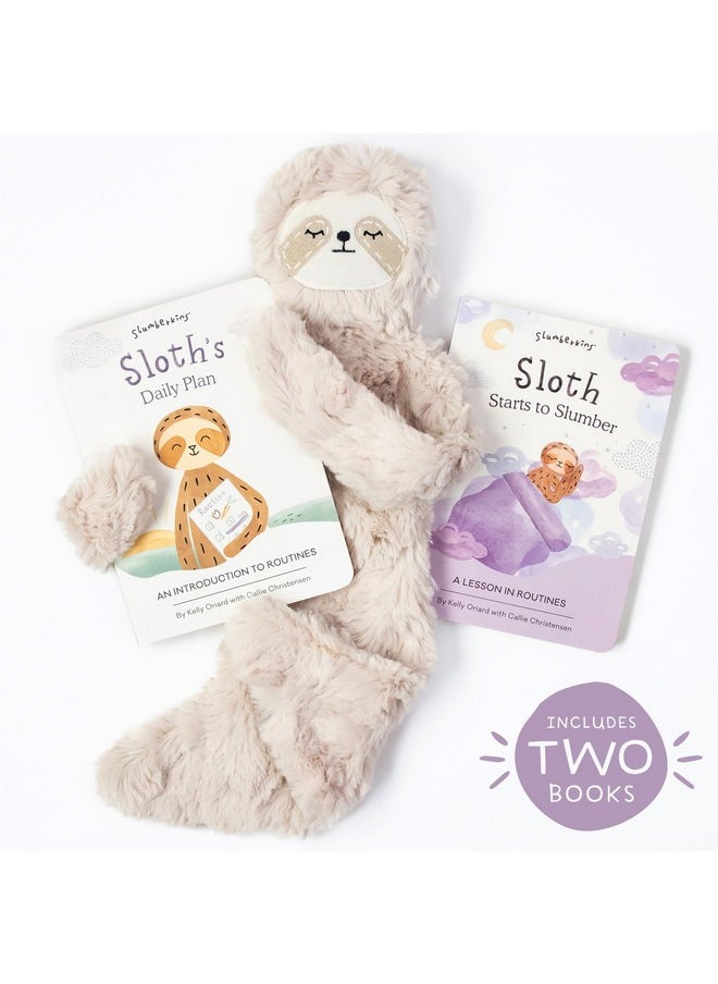 Sloth Snuggler & 2 Board Books Complete Set Bundle | Promotes Routines, Relaxation & Coping Skills | Social Emotional Learning Soft Plush Animal (Sloth Snuggler Plush + 2 Board Books)