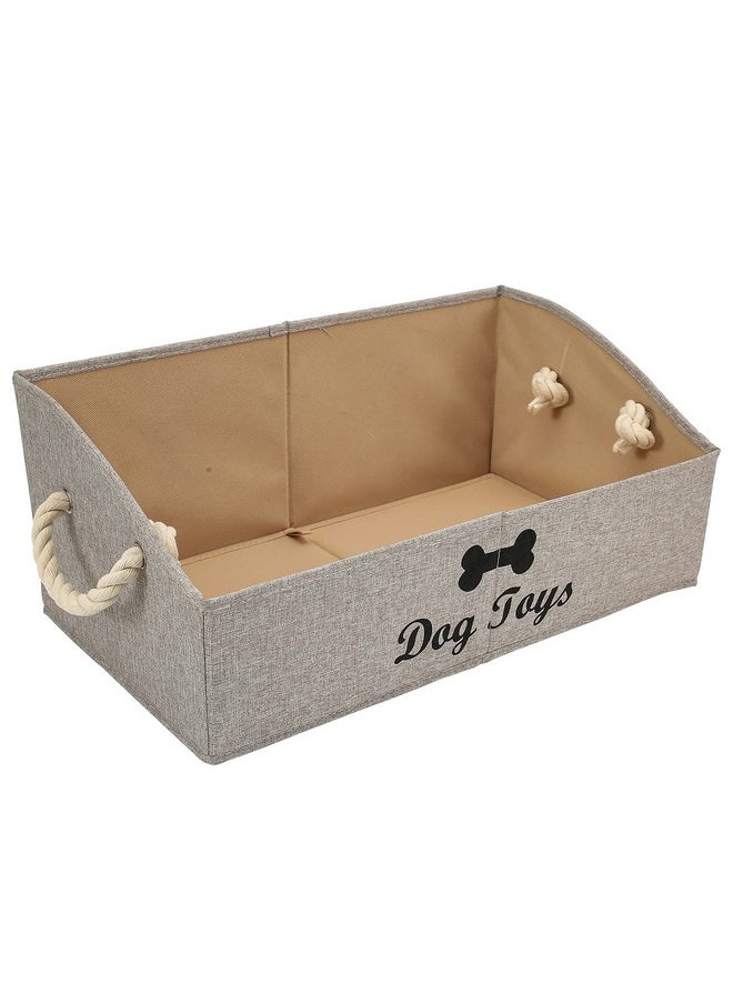 Large Dog Toy Bin Puppy Shallow Toy Baskets Dog Toy Storage Perfect For Living Room Playroom Closet Home Organization - Light Brown