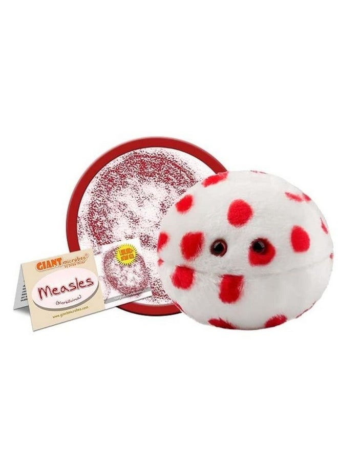 Giantmicrobes Measles Plush - Learn About Vaccines And Microbes With This Educational Plush, Memorable Gift For Pediatricians, Family, Nurses, Public Health And All With A Healthy Sense Of Humor