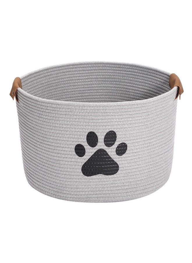 Dog Toy Bin Pet Cat Toy Box Baskets In Large Suff Storage - Perfect For Collect Toys, Grooming Stuff, Closthing, Diapers For Living Room, Playroom, Closet, Home - Gray