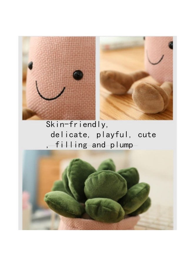 9.8 Inch Succulents Plush Toy, Flower Pot Stuffed Plushie Pillow Decoration, Cute Soft Plants Throw Pillow For Christmas Birthday Gifts (Blue)