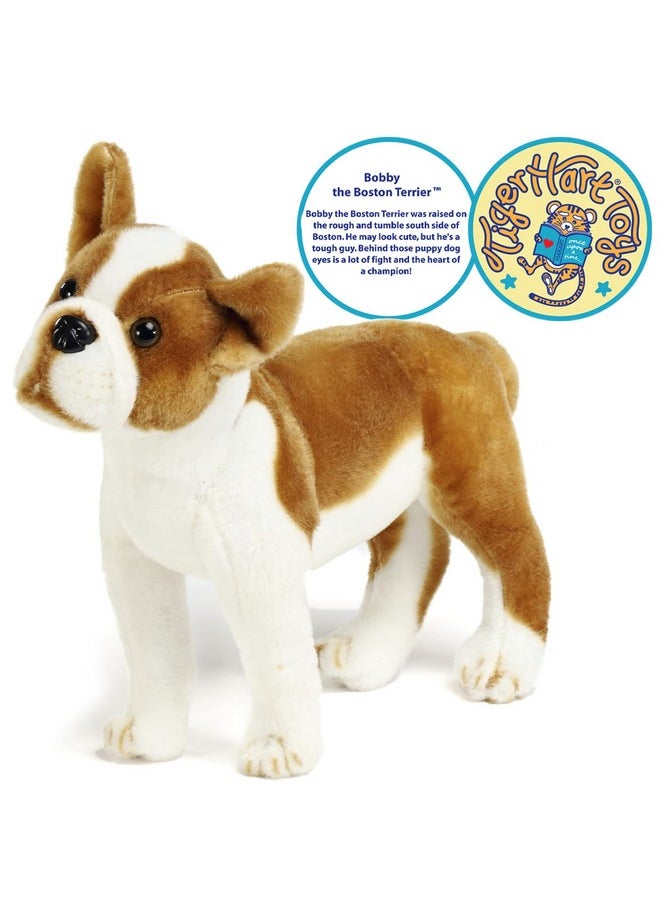 Bobby The Boston Terrier Boxer - 14.5 Inch Large Dog Stuffed Animal Plush - By Tigerhart Toys