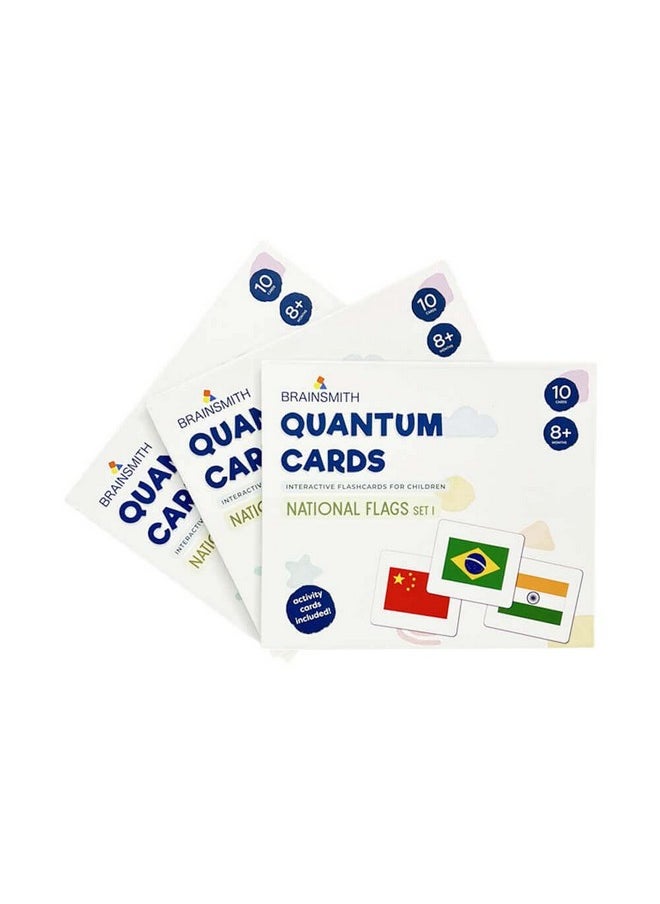 Quantum Flash Cards, National Flags- Educational Flashcard For Toddlers And Kids Set 1 (30 Cards) For Brain Development And Stimulation (8 Months To 8 Years)