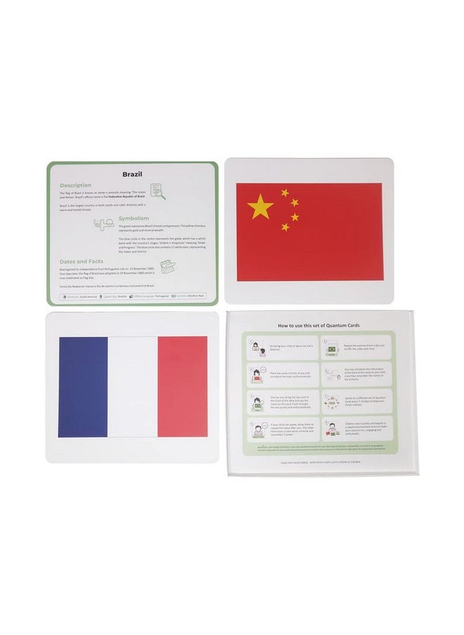 Quantum Flash Cards, National Flags - Educational Flashcard Set 1 For Toddlers And Kids (8 Months To 8 Years) For Brain Development