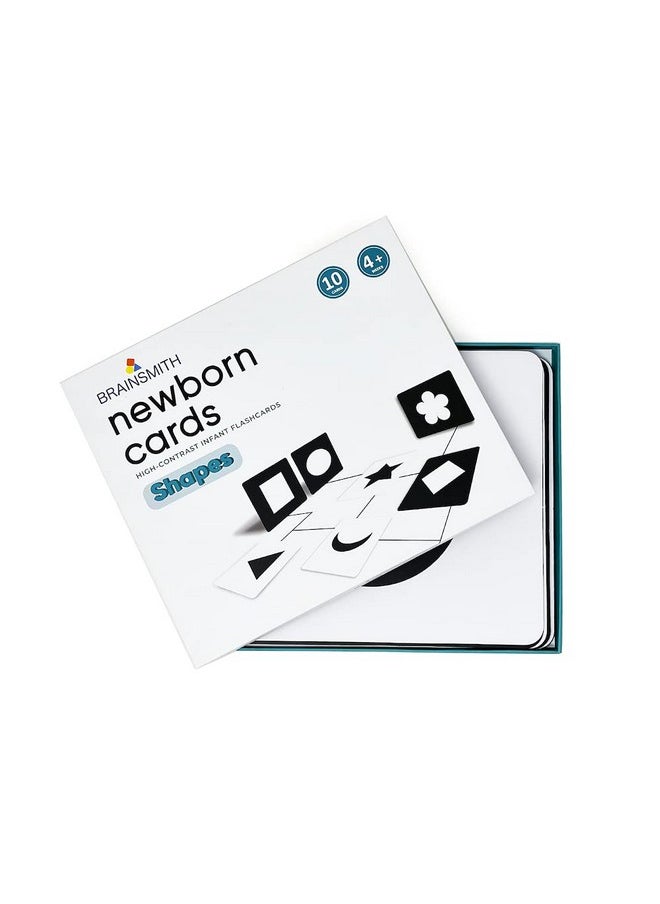 Flash Card For Babies - Shapes Learning, High-Contrast Picture Cards Set For New Born Baby And Infants (0-6 Month Old) - Sight And Brain Development, Black/White