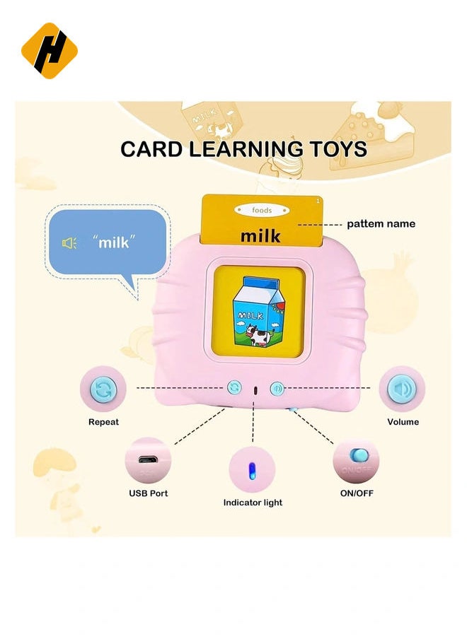 Flash Cards Learning Toys Electronic Educational Toddlers Talking Audible Flash Cards for 1 2 3 4 5 6 Years Old Boys Girls Listen and Learn,