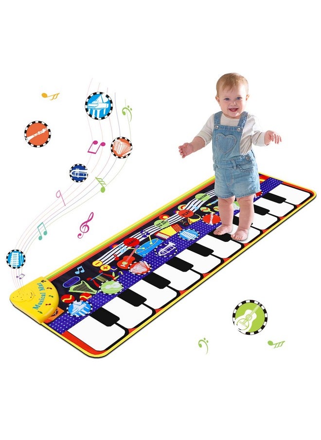 Musical Piano Mat For Toddlers - 28 Music Sounds Floor Piano Keyboard Dance Playmat - Toy & Gift For Kids 1-5 Years Old Boys Girls