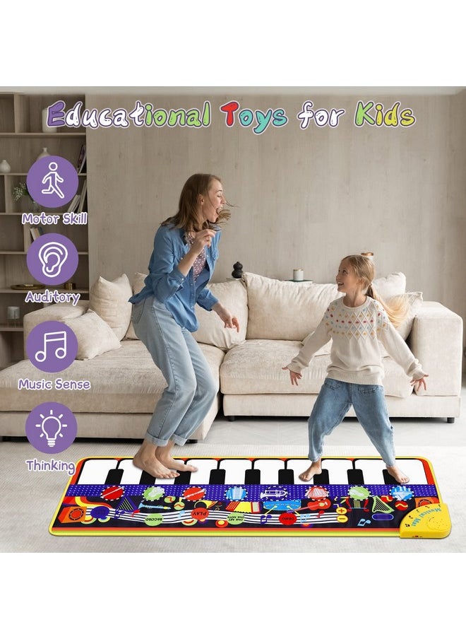 Musical Piano Mat For Toddlers - 28 Music Sounds Floor Piano Keyboard Dance Playmat - Toy & Gift For Kids 1-5 Years Old Boys Girls