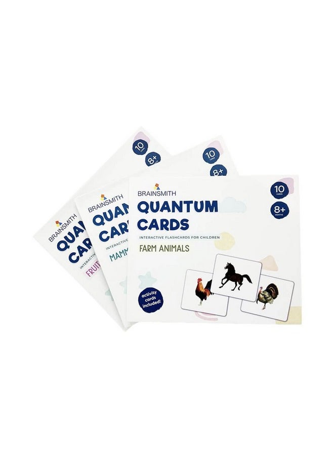 Quantum Flash Cards, Mammals, Farm Animals, Fruits- Educational Flashcard For Toddlers And Kids Set 2 (30 Cards) For Brain Development And Stimulation (8 Months To 8 Years)