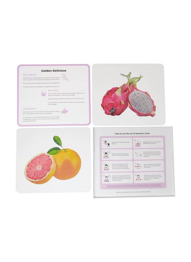 Quantum Flash Cards, Mammals, Farm Animals, Fruits- Educational Flashcard For Toddlers And Kids Set 2 (30 Cards) For Brain Development And Stimulation (8 Months To 8 Years)