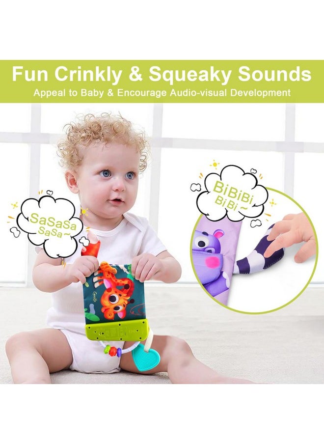 Baby Cloth Book Sensory Books For Babies 0+ Months Baby Book For Toddlers Infant Toys Newborn Soft Cloth Touch Feel Tummy Time Book With Musical Boys Girls Early Learning Stroller Toy Gift