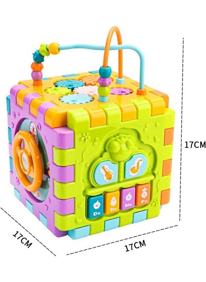 Activity Cube Baby Toys 6 In 1 Multi-Purpose Educational Learning Cube With Music Activity Center Play Square Toy Gift For 18M+ Year Old Boy Girl (Activity Cube)