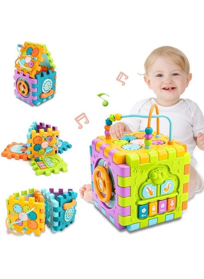 Activity Cube Baby Toys 6 In 1 Multi-Purpose Educational Learning Cube With Music Activity Center Play Square Toy Gift For 18M+ Year Old Boy Girl (Activity Cube)