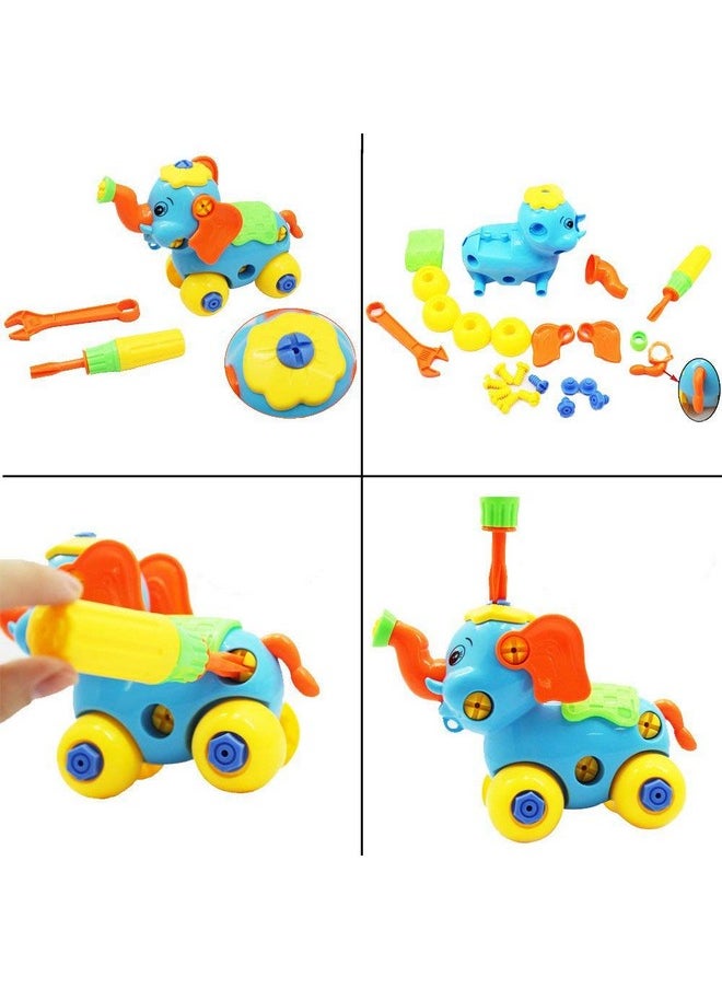 2 In 1 Take-Apart 3D Model Animals Assembly Construction Building Blocks Puzzles Diy Playset With Screw And Tools