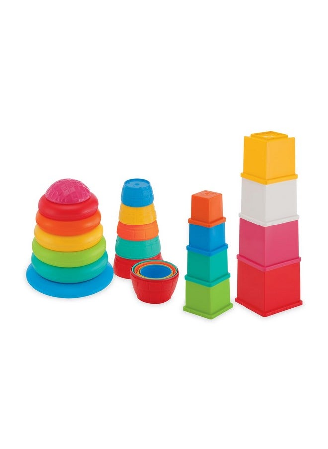 L Giggles - Stack N Nest Toy , Multicolour 3 In 1 Gift Set, Develops Motor Skills , 6 Months & Above, Infant And Preschool Toys