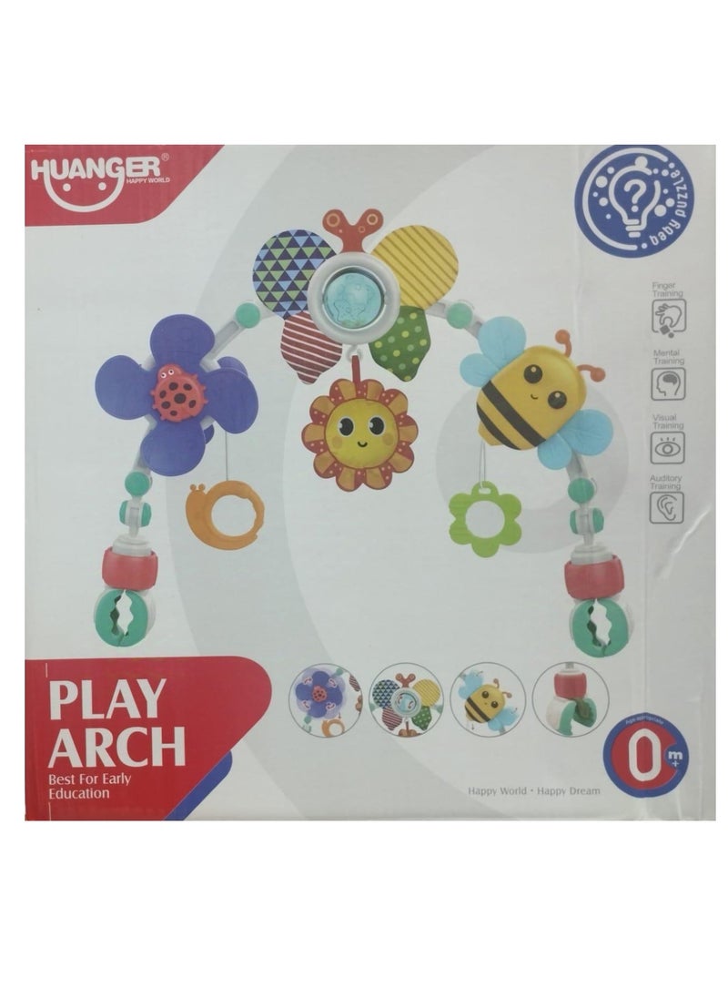 Huanger Play Arch Baby Activity Toy - Interactive Educational Hanging Rattle Set for Sensory Development, Visual and Auditory Stimulation, Suitable for Newborns and Infants 0+ Months