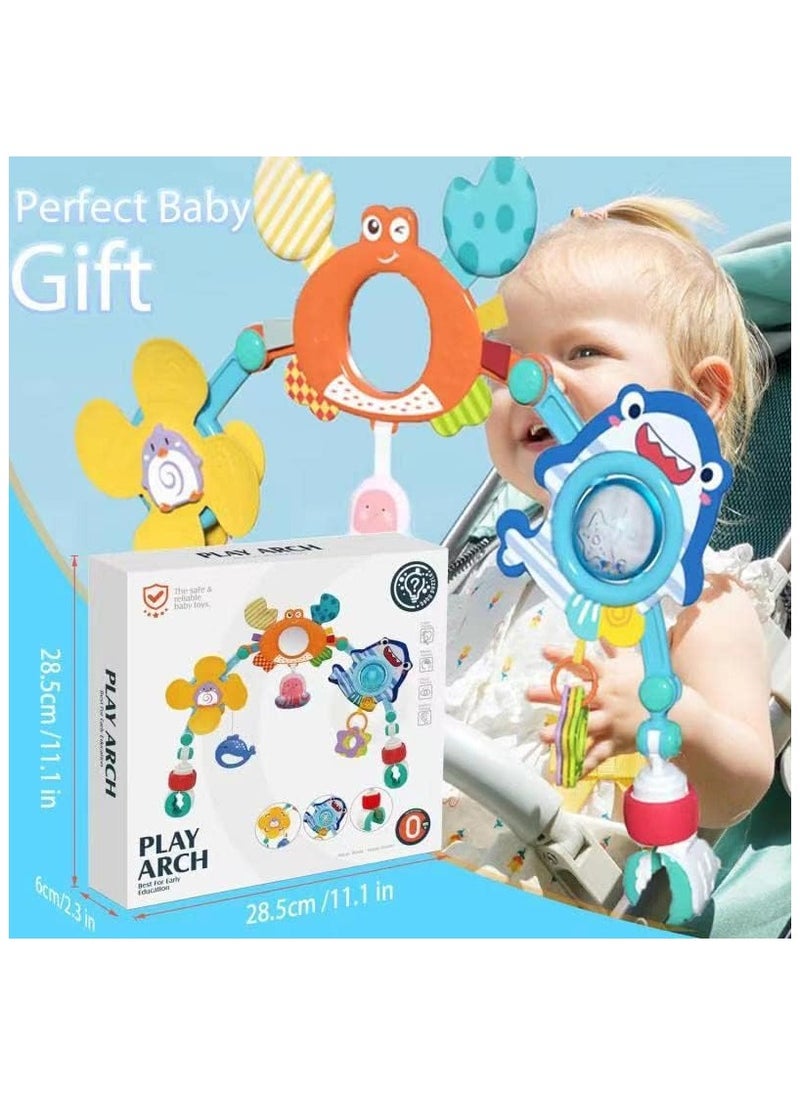 Huanger Play Arch Baby Activity Toy - Interactive Educational Hanging Rattle Set for Sensory Development, Visual and Auditory Stimulation, Suitable for Newborns and Infants 0+ Months