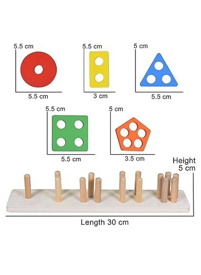 Educational Toys For 1 2 3 Year Old Boys Girls Toddlers, Wooden Sorting And Stacking Preschool Educational Toys, Color Recognition Stacker Shape Sorter Puzzles.