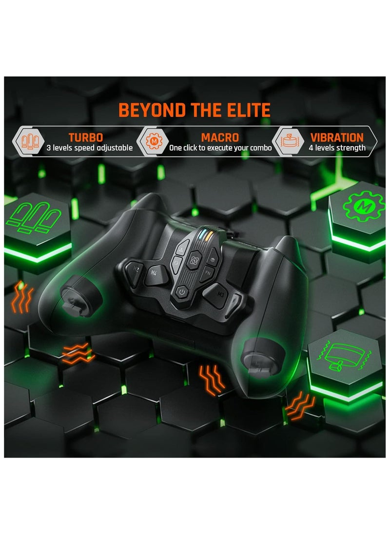 BIGBIG WON Controller Paddles, ARMOR-X Pro for Xbox Series Playing on Xbox Series X|S/Xbox One/Switch/Win, 6 Axis Gyro Motion Aim|Turbo Wireless Back Button Attachment for Xbox Series X|S Controller