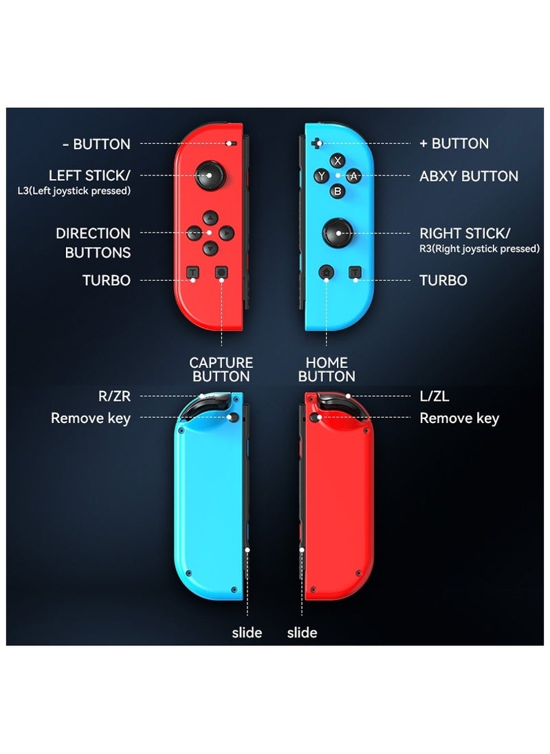 Joy Cons Wireless Controller for Nintendo Switch, L/R Controllers Replacement Compatible with Nintendo Switch/Lite/OLED, Joystick with Wake-up/Screenshot/Dual Vibration/Motion Control Function