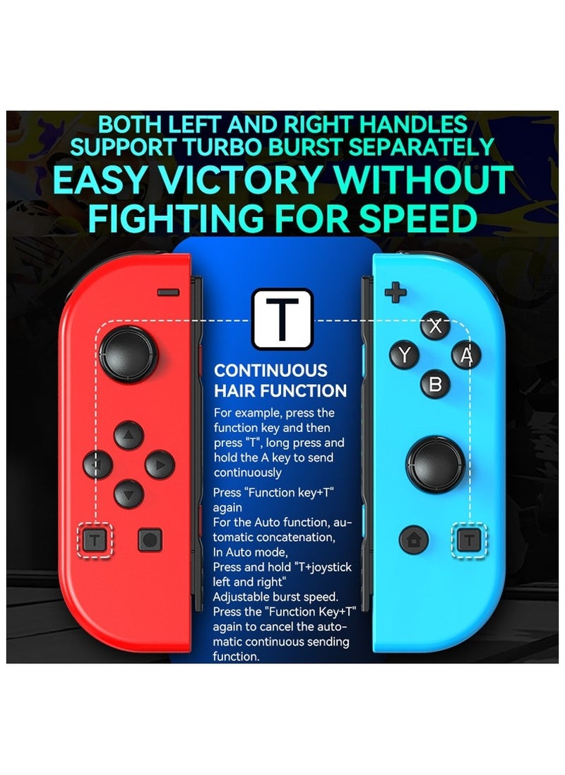 Joy Cons Wireless Controller for Nintendo Switch, L/R Controllers Replacement Compatible with Nintendo Switch/Lite/OLED, Joystick with Wake-up/Screenshot/Dual Vibration/Motion Control Function