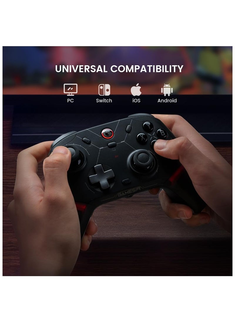 GameSir T4 Cyclone 2 Wireless Game Controller Mag-Res TMR Sticks 1000Hz Report Rate Hall & Micro 2-in-1 Triggers RGB Lighting with Charging Dock for PC/Switch/iOS/Android, Gamepad PC Controller