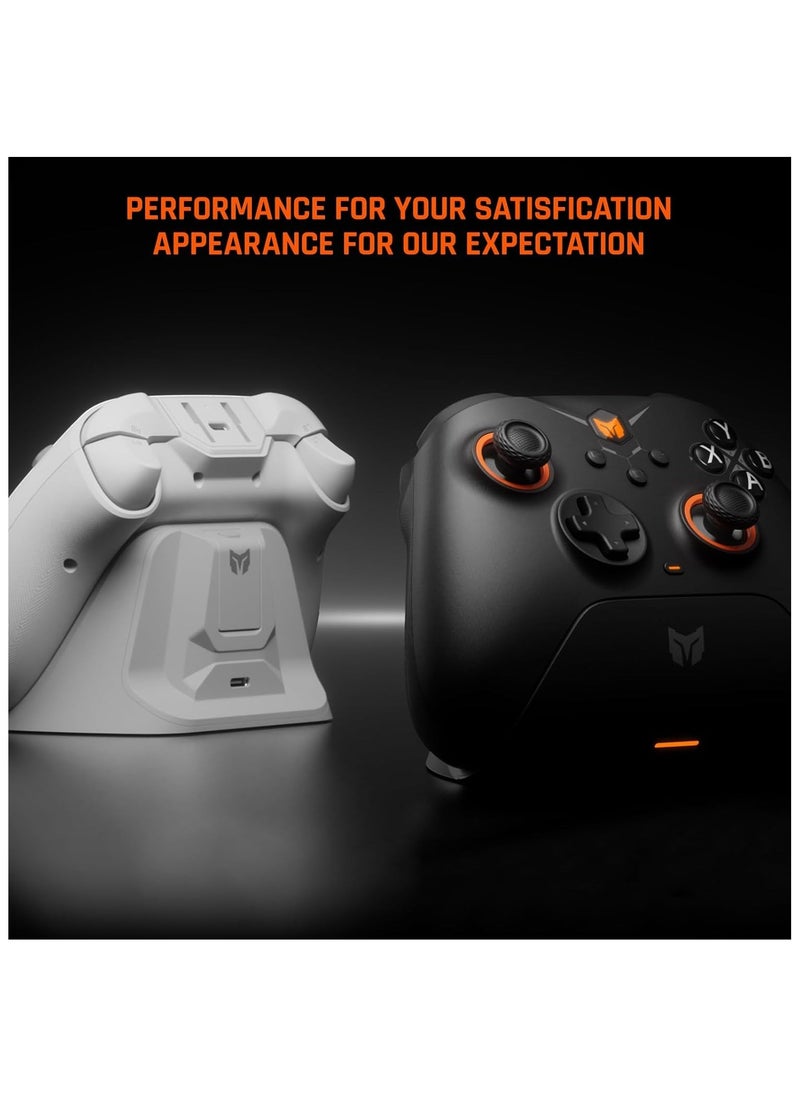 Wireless Controller Gale PC Controllers Motion Aiming, Hall Trigger, 4 Custom Buttons, App Control Game Controller for PC/Switch/iOS/Android Wireless Gaming with Charging Dock