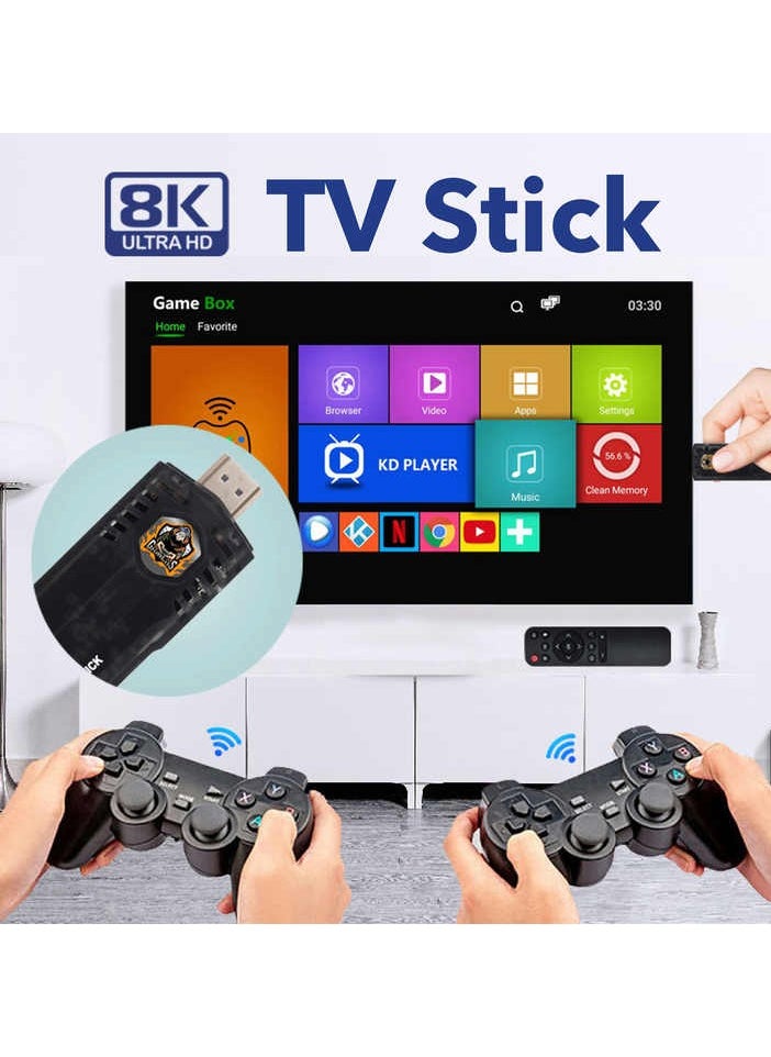 Game Stick X8 8K HD 3D Retro Video Game Console 64G 10000 Games Box X8 Pro Wireless Controller With WiFi Android TV Box