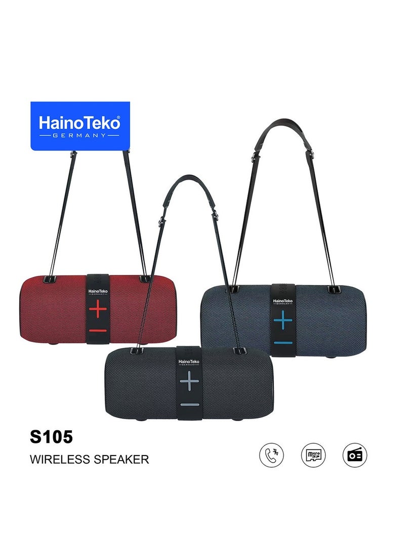 Haino Teko Wireless Bluetooth Portable Speaker S105 Power Bank Function Black