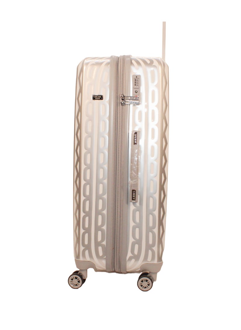 GLITZ GLAM Hardside luggage on wheels for unisex | ultra lightweight ABS on with spinner wheels 4 Color Silver