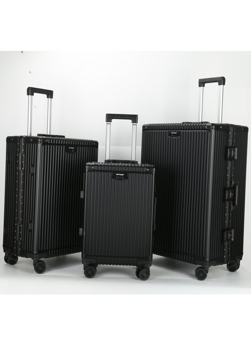 PC Hard Side Zipperless Luggage Set of 3 PCS TSA Lockable Travel Suitcase With Cup Holder 20/25/29 Inches