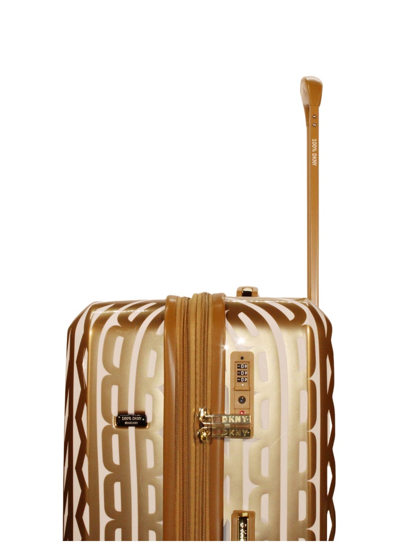 GLITZ GLAM Hardside Luggage on Wheels for Unisex | Ultra Lightweight ABS on with Spinner Wheels 4 Color GOLD