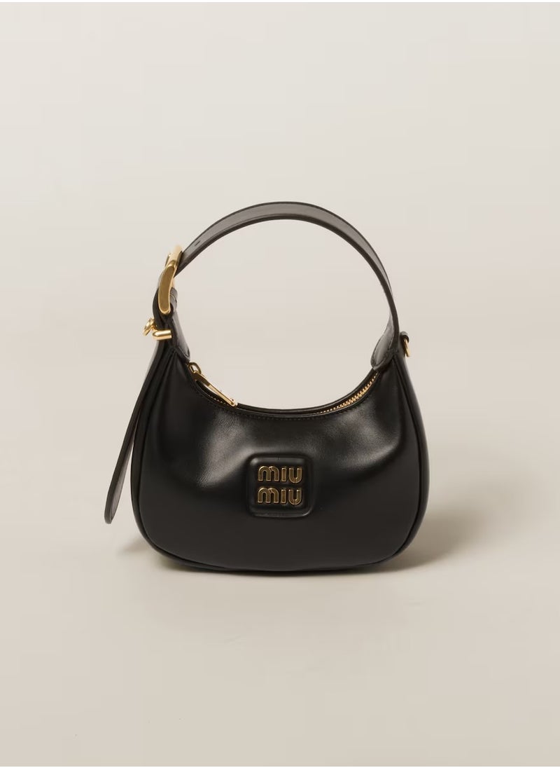 MIU Leather hobo bag shoulder