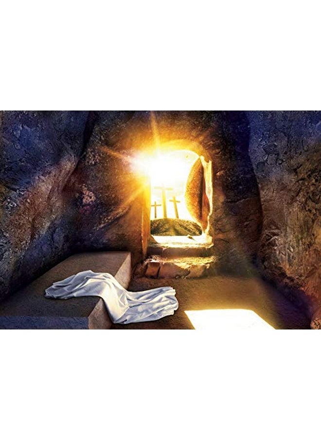 Durable Soft Fabric Resurrection Of Jesus Easter Backdrop 10X8Ft Sunrise Remote Holy Cross Empty Jesus Tomb Background For Photography Easter Day Church Event Activities Photo Studio Props