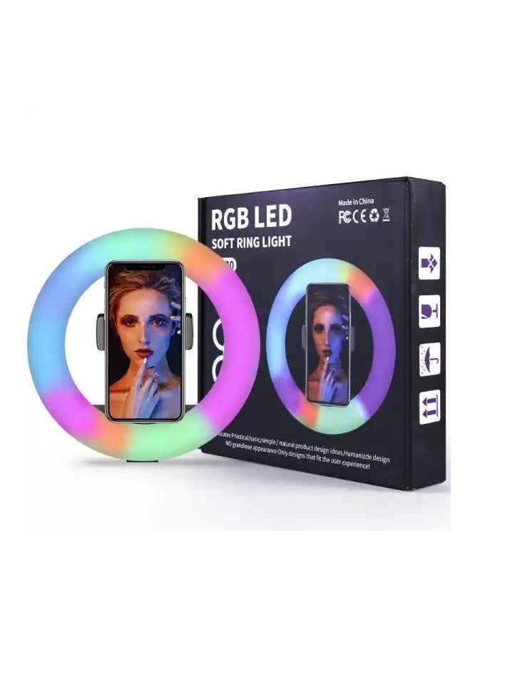 MJ33 LED Ring Light RGB Colorful Photography LED Light for TikTok Vlogging